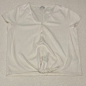 J. Crew Cream Button-Down/Front Knot Women’s Top